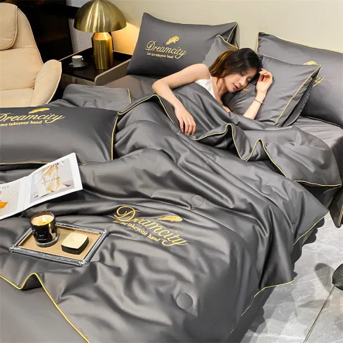 Conjunto de Cama de Seda Gelada Para o Verão, foto 4