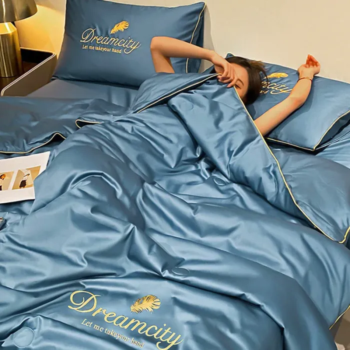 Conjunto de Cama de Seda Gelada Para o Verão, foto 5