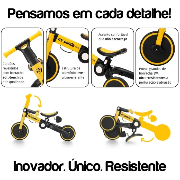 Triciclo Infantil Multifuncional Dobrável, foto 6
